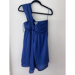 Moschino Cheap and Chic Silk Cocktail Dress‎ One Shoulder Blue Size 8